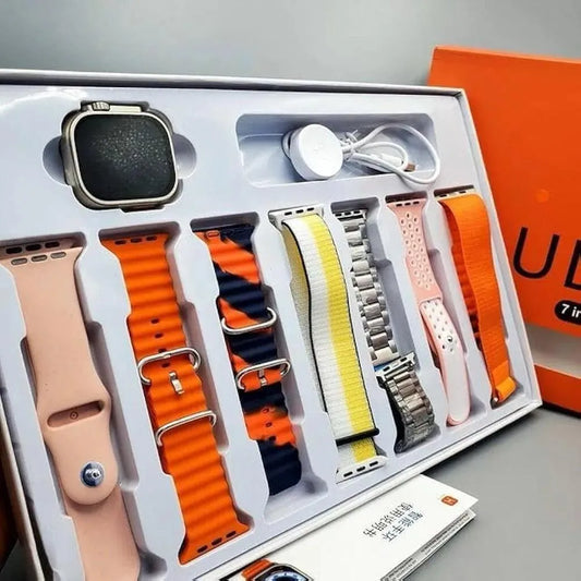 7-in-1 Smart Watch Multicolor Strap Bundle with Extra Bands