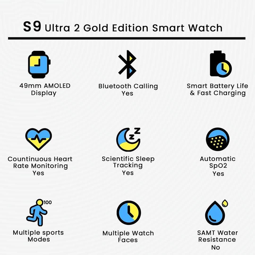 Health Smart Watch, Gold & Orange, Bluetooth 5.3 Fitness Tracker