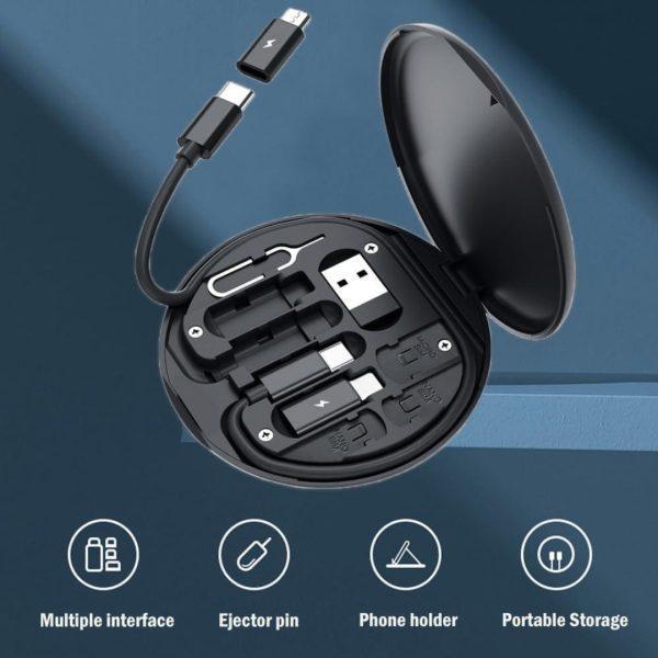 5-in-1 60W Fast Charging Cable Set Black
