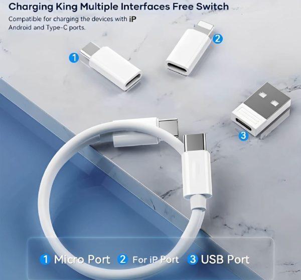 5-in-1 60W Fast Charging Cable Set Black
