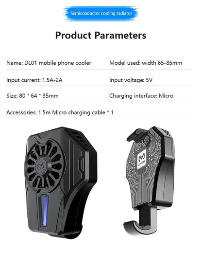 Premium Phone Cooler with Silent Cooling for Gaming & Work