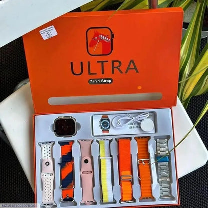 7-in-1 Smart Watch Multicolor Strap Bundle with Extra Bands