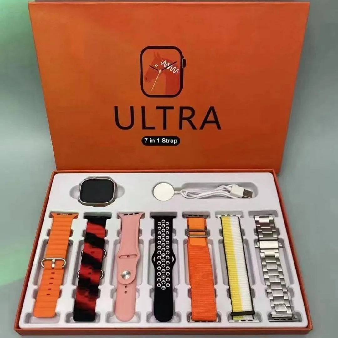 7-in-1 Smart Watch Multicolor Strap Bundle with Extra Bands