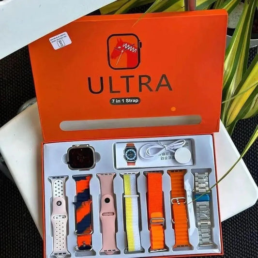 7-in-1 Smart Watch Multicolor Strap Bundle with Extra Bands