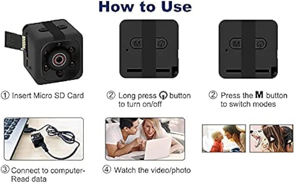 Mini Clear Vision Security Camera with 32GB SD Card & USB