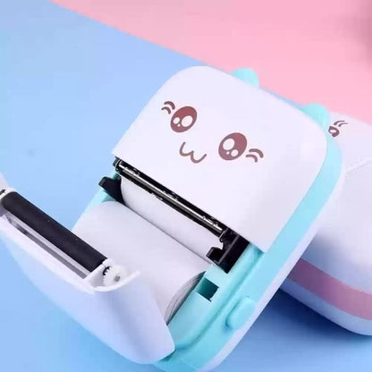 Mini Printer Pink White Instant Photos Portable