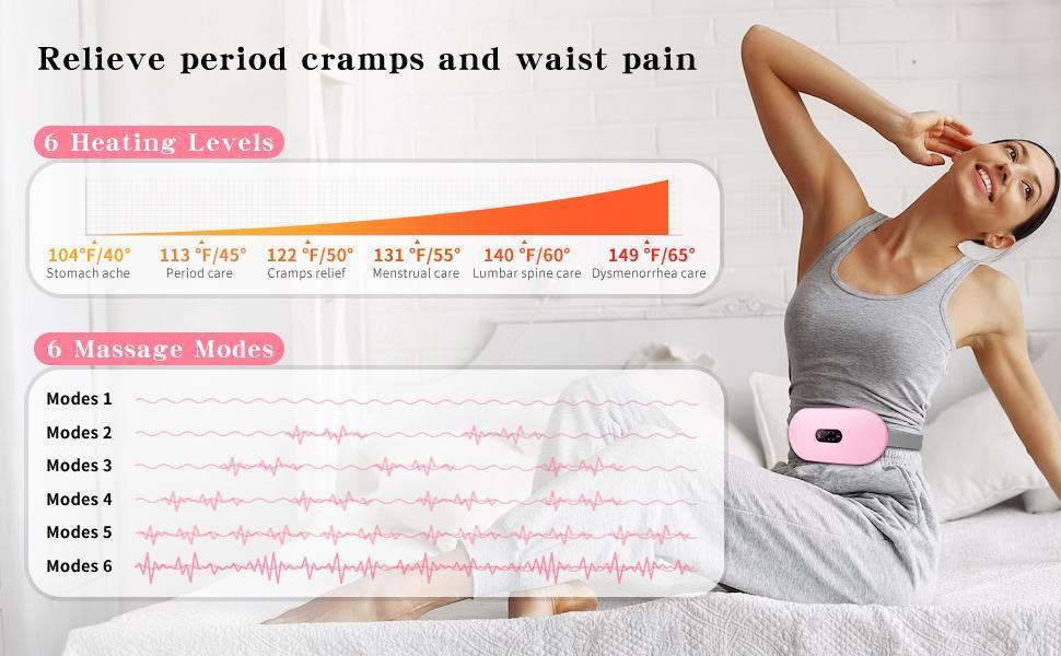 Portable Electric Period Cramp Heating Belt Pink 50ml
