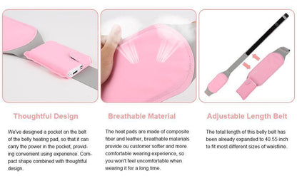 Portable Electric Period Cramp Heating Belt Pink 50ml