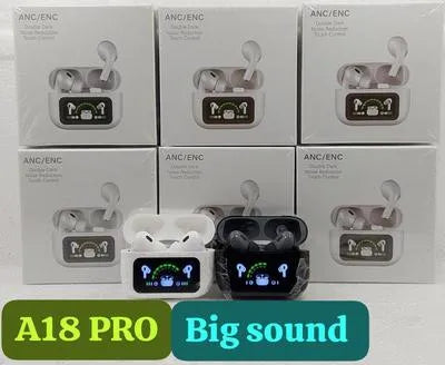 White Smart Touch Earbuds with ANC & Fast Charge