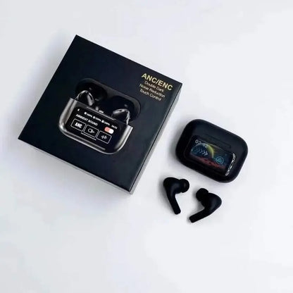 White Smart Touch Earbuds with ANC & Fast Charge