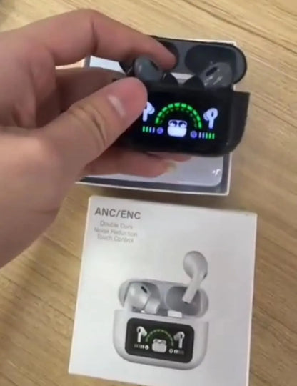 White Smart Touch Earbuds with ANC & Fast Charge