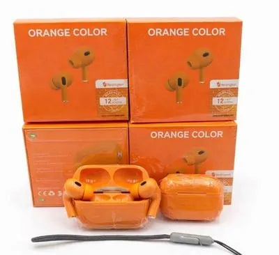 Orange Wireless Earbuds with ANC & Fast Charge