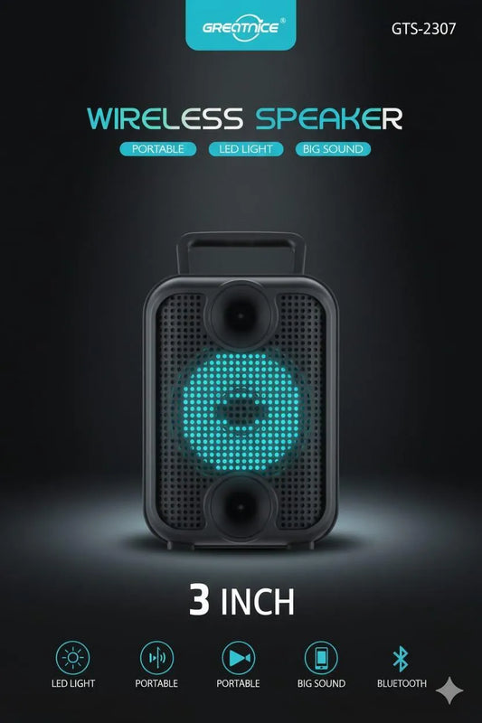 Wireless Bluetooth Speaker with Bluetooth 5.0 & LED Control