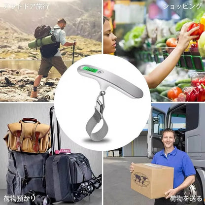 Digital Luggage Scale 50kg Portable Travel Weighing Scale Silver