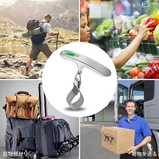 Digital Luggage Scale 50kg Portable Travel Weighing Scale Silver