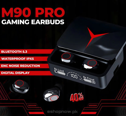 M90 Pro Gaming Earbuds – Bluetooth 5.3 With ENC Noise Reduction