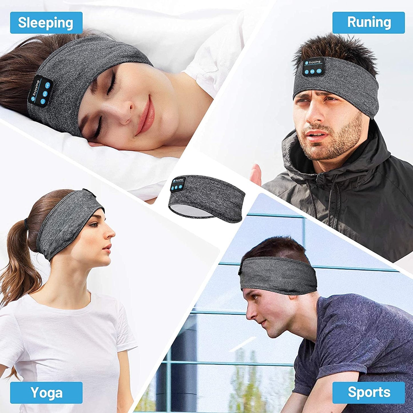 Wireless Bluetooth Sleep Headband – Sports Music Headphones With Built-in Mic