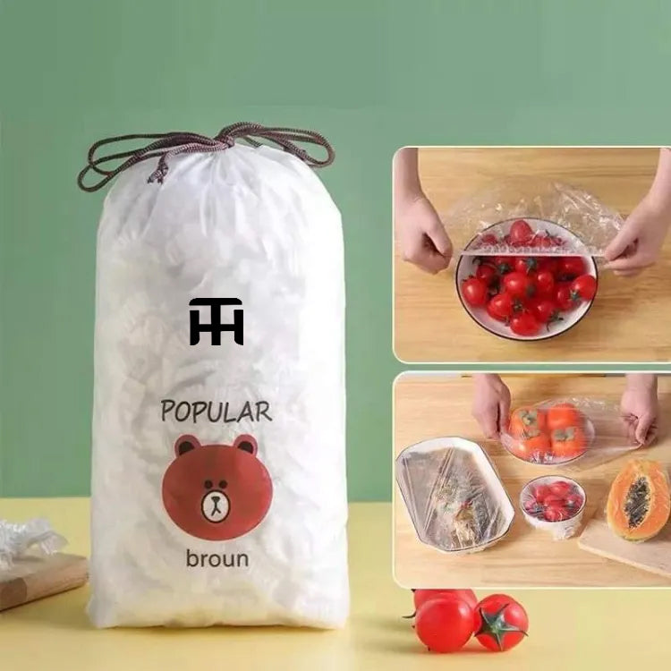 Disposable Food Cover 100Pcs + Metal Dishwashing Rug Combo Deal