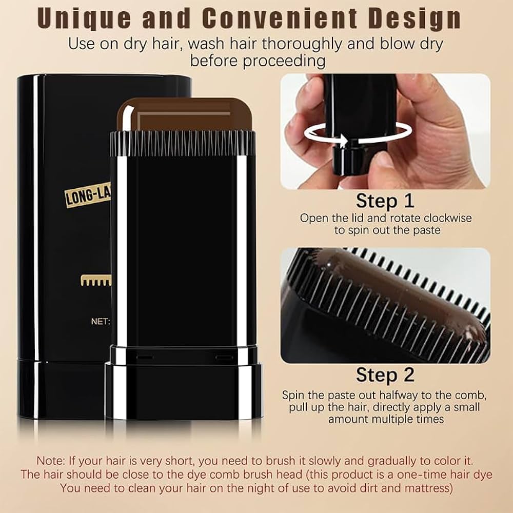 Waterproof Black Hair Comb Dye – Long Lasting & Safe