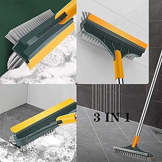 120° Rotatable Floor Brush Bathroom Tile Window Scrubber 2-in-1