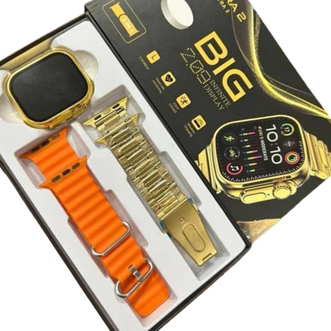Health Smart Watch, Gold & Orange, Bluetooth 5.3 Fitness Tracker