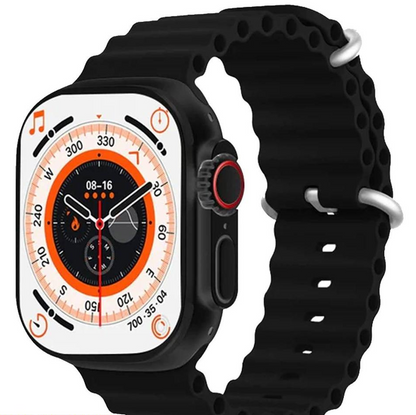 Smartwatch T800 Ultra Series 8 Black Orange Rubber Strap