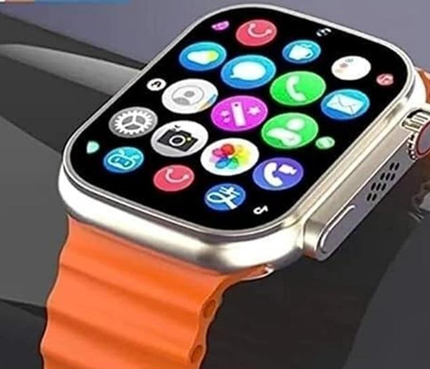 Smartwatch T800 Ultra Series 8 Black Orange Rubber Strap