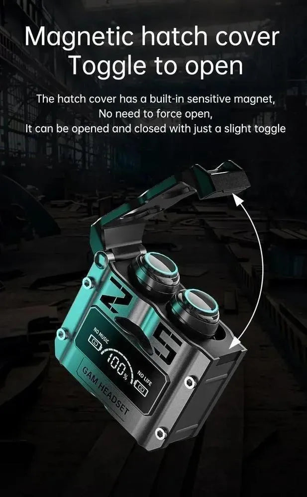 Gaming Earbuds HD Sound Black Blue Bluetooth 5.1