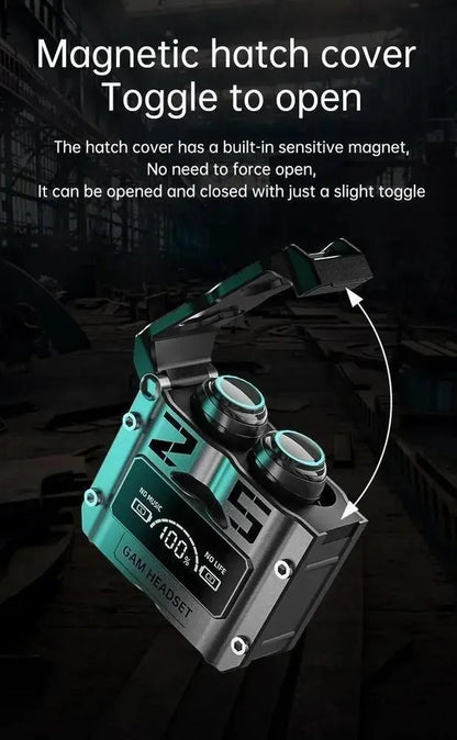 Gaming Earbuds HD Sound Black Blue Bluetooth 5.1
