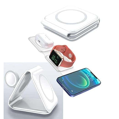 3-in-1 Magnetic Foldable Wireless Charger Station for iPhone AirPods Watch