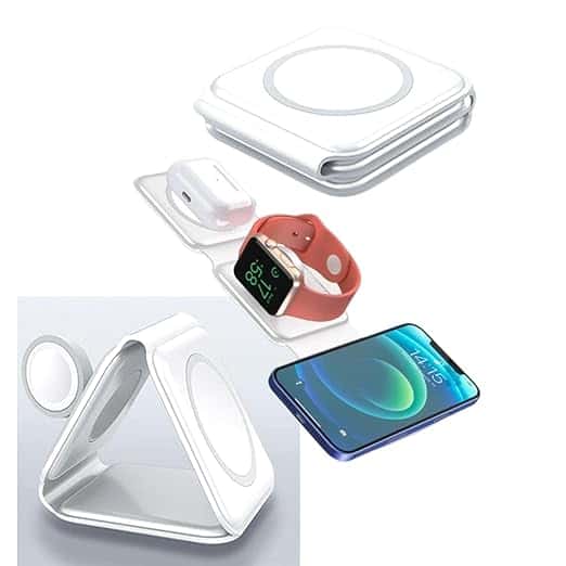 3-in-1 Magnetic Foldable Wireless Charger Station for iPhone AirPods Watch
