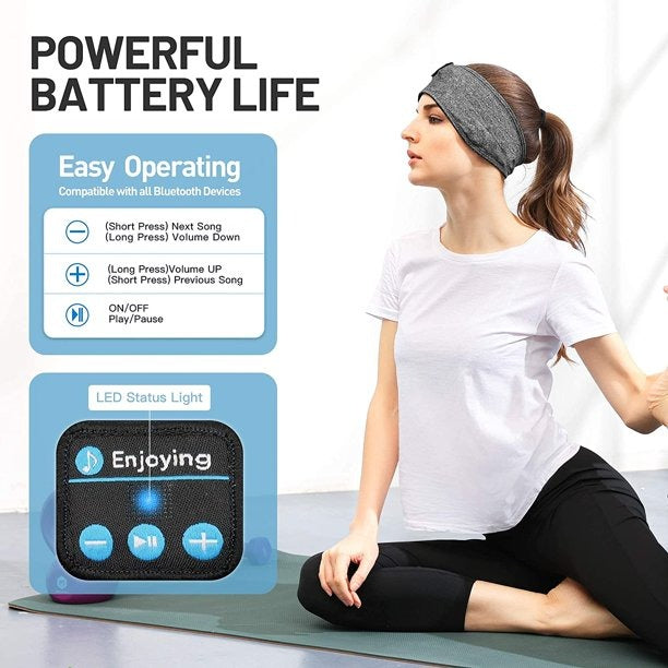 Wireless Bluetooth Sleep Headband – Sports Music Headphones With Built-in Mic