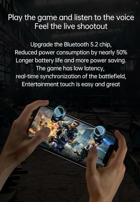 Gaming Earbuds HD Sound Black Blue Bluetooth 5.1