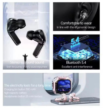 Wireless Transparent Earbuds with Smart Touch Controls