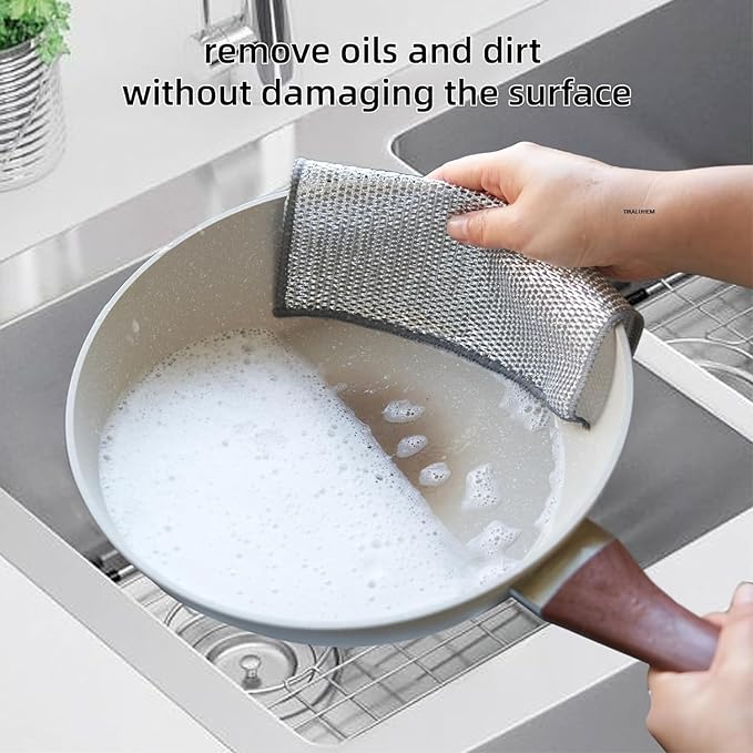 Disposable Food Cover 100Pcs + Metal Dishwashing Rug Combo Deal