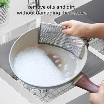 Disposable Food Cover 100Pcs + Metal Dishwashing Rug Combo Deal