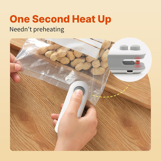 USB Mini Heat Sealer 2-in-1 Food & Snack Bag Sealing Machine