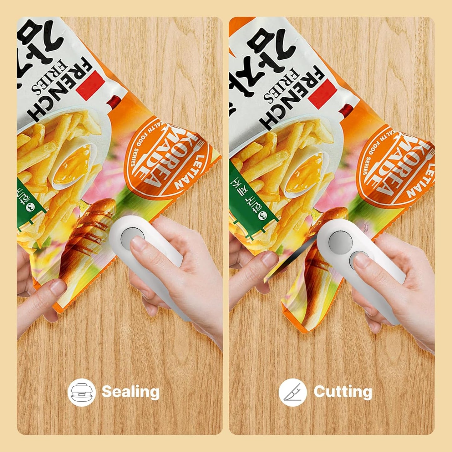 USB Mini Heat Sealer 2-in-1 Food & Snack Bag Sealing Machine