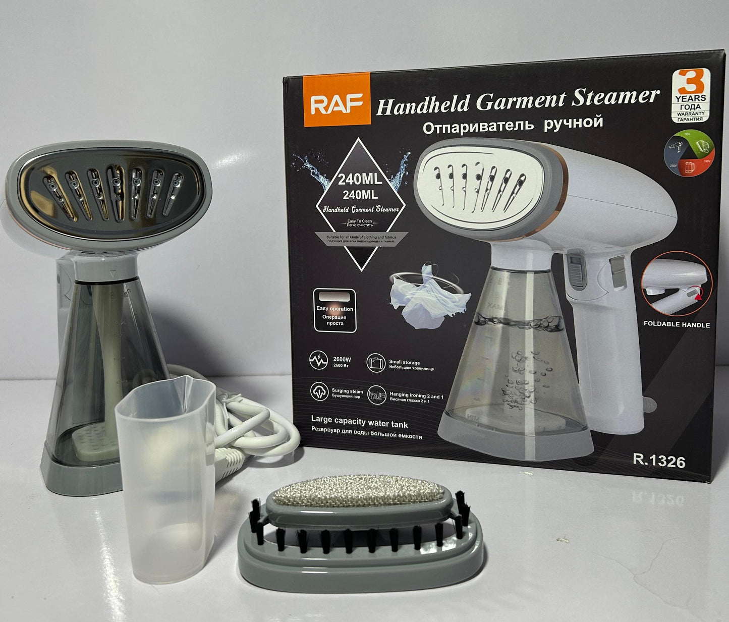 RAF Handheld Garment Steamer Iron 240ML Portable Foldable