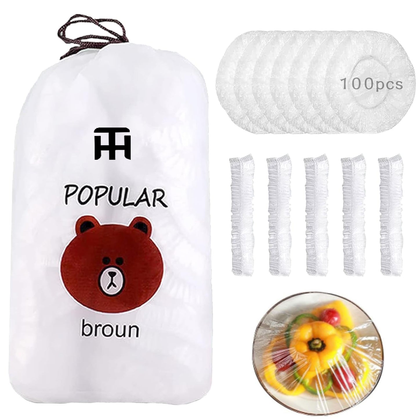Disposable Food Cover 100Pcs + Metal Dishwashing Rug Combo Deal
