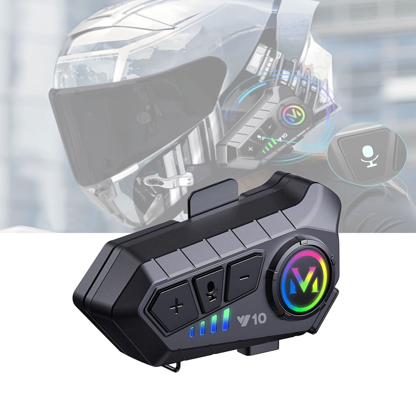 Motorcycle Helmet Bluetooth 5.3 Headset – Waterproof Noise Reduction Headphones