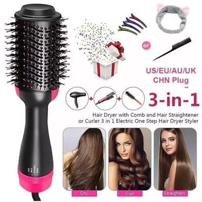 Fast Drying Hair Brush for Salon Curls Black Pink
