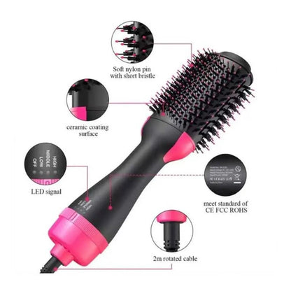 Fast Drying Hair Brush for Salon Curls Black Pink