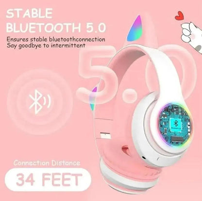 Cat Ear LED Headphones Multicolor ABS for Teens Young Adults