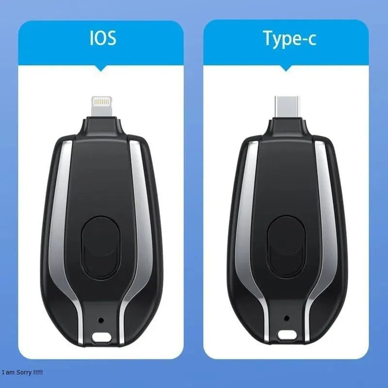 Keychain Power Bank iOS Type-C Black ABS