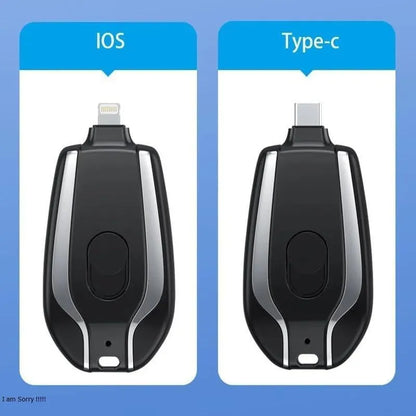 Keychain Power Bank iOS Type-C Black ABS