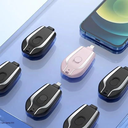 Keychain Power Bank iOS Type-C Black ABS