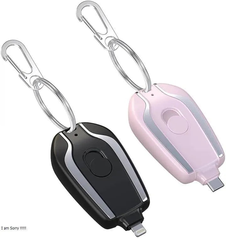 Keychain Power Bank iOS Type-C Black ABS