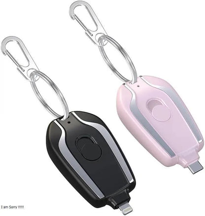 Keychain Power Bank iOS Type-C Black ABS