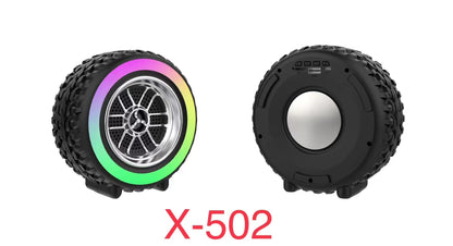 X-502 RGB Wheel Speaker With Subwoofer, USB & BT Playback